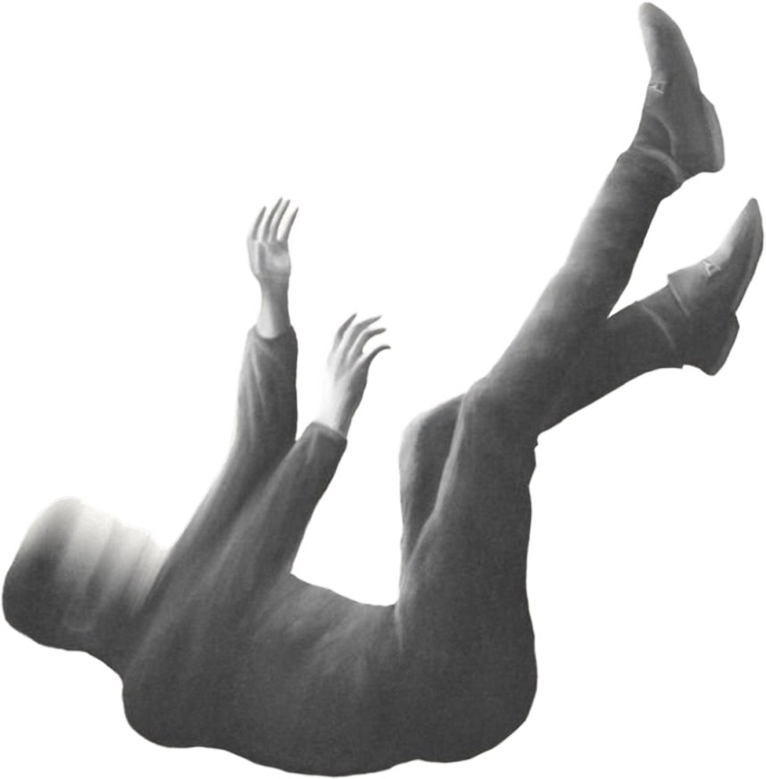 verschwommene fallende Person